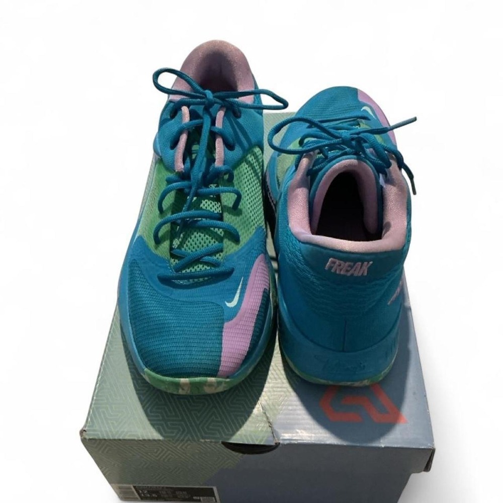 Nike Zoom Freak 4 Basketball Shoes Mens 12 Blue Menta DJ6149-400